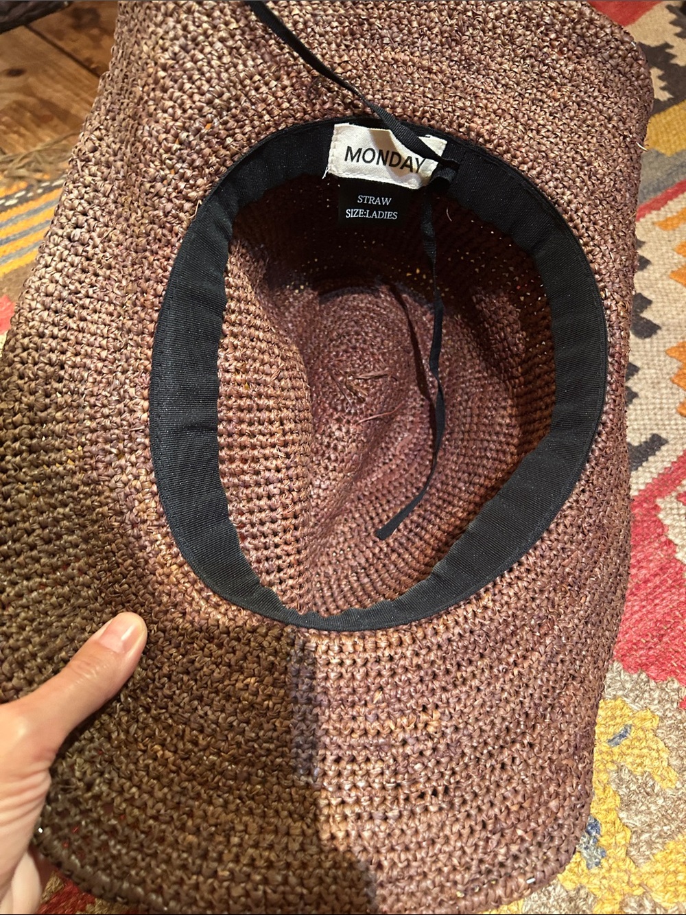 Monday Swimwear Exuma Raffia Brown Straw Hat - Picture 5 of 10